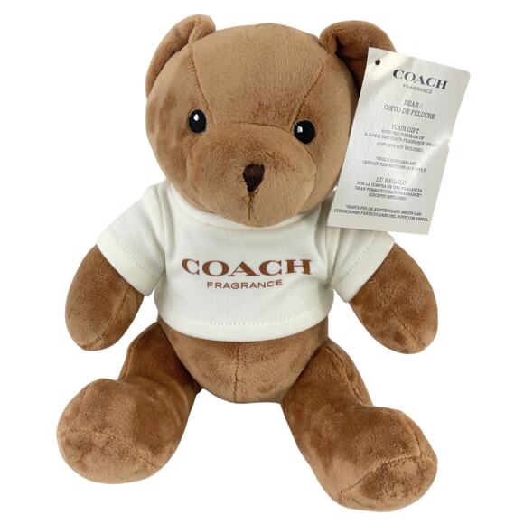 Coach Fragrance Teddy Bear Brown Stuffed Animal Plush Toy NWT